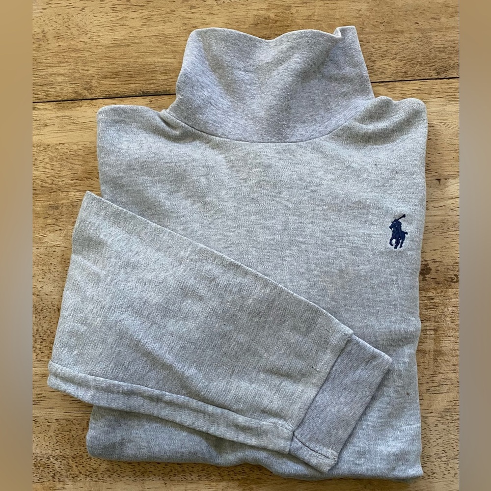 Vintage Polo Ralph Lauren Boy’s Sz M‎ Gray Cotton Long Sleeve Turtleneck Shirt
